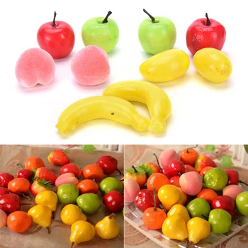 1 Rinkinys Dirbtinės Netikrą Vaisių, Daržovių, Plastikiniai Tikroviška Dekoratyvinis Vaisių, Bananų, Obuolių