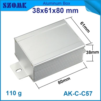 1piece good looking, aliuminio paskirstymo dėžutė aukštos kokybės sidabrinis korpusas kabineto elektronikos 38(H)x61(W)x80(L) mm
