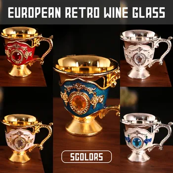 30ml Europos Stiliaus Vyno Taure Šampano taurių Goblet Kokteilių Taurės Retro Metalo Vyno Taurė Baras Namų Dekoro Amatai