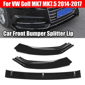 3PCS Automobilio Bamperio Splitter Lūpų Spoileris, Difuzorius Guard Padengti Kūno Rinkinys, Skirtas VW Golf MK7 MK7.5 2014 -2017 Priekiniai Lūpų Pakeitimo