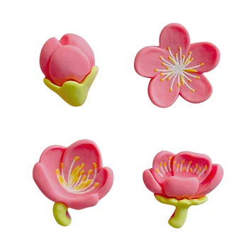 4pcs Virtuvės Cherry Blossom 3D Gėlių Namų Dekoro Lenta Dervos Lipdukas Lipni Nuimamas Kabineto Mini Šaldytuvas Magnetas 