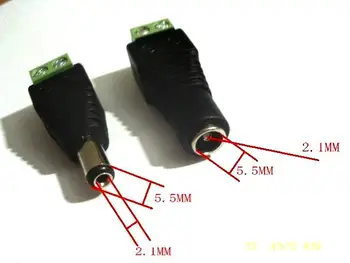 6 rinkiniai ( Moteris + Vyras) 5,5 mm x 2.1 mm DC Maitinimo Lizdas Adapteris