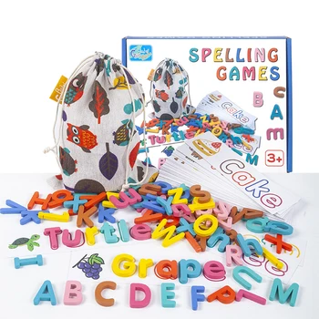 Anglų Abėcėlės, Žodžių Rašybos Žaidimas Montessori Ankstyvojo Ugdymo Įspūdį anglų Kortelė Atitikimo Žaidimas Žaislas, skirtas 3 Metų amžiaus Vaikams