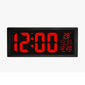 AT69 -Didelis Skaitmeninis Sieninis Laikrodis ,Temp Dienos, Savaitės Ekranas Power Off Memory Stalo Laikrodis Sieniniai Signalizacijos LED Laikrodžiai ES Plug