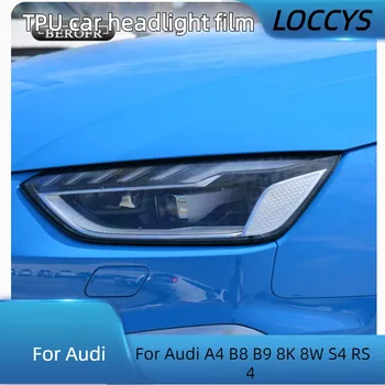 Audi A4 B8 B9 8K 8W S4 RS4 Automobilių Žibintų Spalva Juoda Apsauginė Plėvelė Apsaugos Skaidrios TPU Lipdukas Priedai