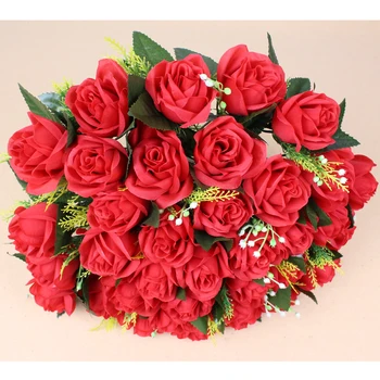 Aukštos kokybės 36 vnt./krūva Rožių Žiedų Vestuves Puokštė Dizainas Gėlės Dekoras Rose Dirbtinės Gėlės Šalies Prekių gėlių