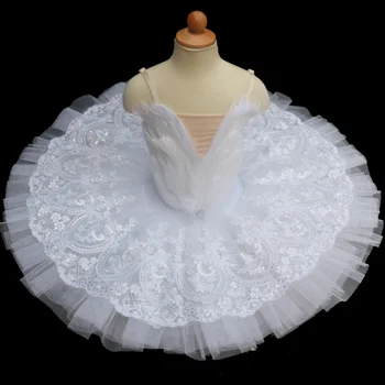 Balta Plunksna Profesionalių Baleto Mdc Vaikų Vaikų Mergaičių Adulto Gulbių Ežeras Suknelė Moterims Blynas Tutu Ballerina Šokių Kostiumai Šalis