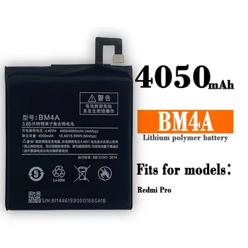 BM4A Originalios Baterijos 4050mAh BM 4A Telefonas Įkraunamas Baterijas Xiaomi Hongmi Redmi Pro RedmiPro Pakeitimo Batteria+Įrankiai