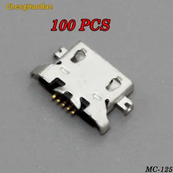 ChengHaoRan 100vnt Micro USB 5pin sunkiųjų plokštė 1.28 mm jokio šalutinio Butas burną be garbanoti pusėje Female Jungtis įkrovimo lizdas