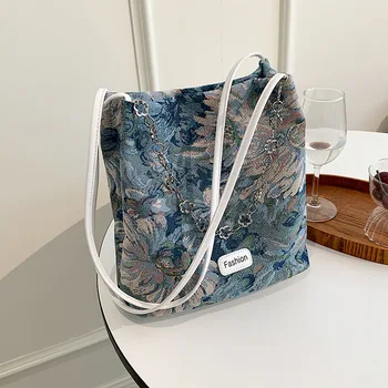 Dizaineris Lady Grandinės Entire Pečių Maišą Didelių Pajėgumų Medvilnės Pirkinių Moterų Ekologinio Daugkartinio naudojimo Shopper Bags Drobės Krepšys