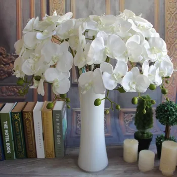 Elegantiškas baltas Phalaenopsis Drugelių Orchidėja gėlė 78cm/30.71