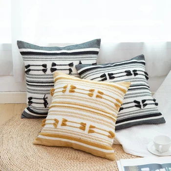 Geltona Juoda Geometrinis pagalvėlė padengti Kutai pagalvę padengti Audiniai, Namų dekoravimo, Sofa-Lova 45x45cm/30x50cm