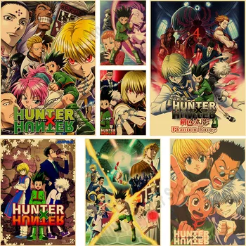 Hunter X Hunter Plakatas Retro Japonų Anime Sienos Alavo Ženklas, Amatai, Metalo Dekoratyvinės Plaketės Baras, Kavinė Alavuotoji Skarda Ženklai Spausdinti Tapyba