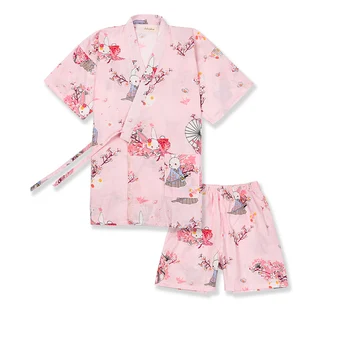Japonų Tradicija Stiliaus Pižama Šortai Nustatyti Moterų Miego & Lounge Kimono Yukata Chalatas Pižamą Laisvalaikio Prakaito Garų Dėvėti