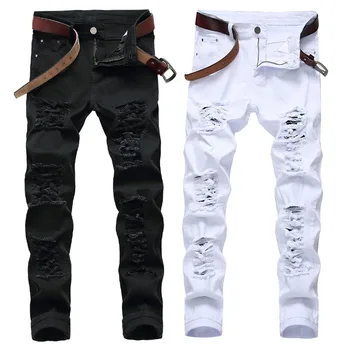 Kankina Džinsai Vyrams Medvilnės Juoda Atsitiktinis Kelnės Mados Baltos Tiesios Kelnės Aukštos Kokybės Streetwear Jean Y2K Homme 0