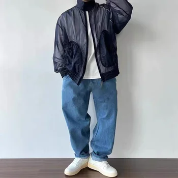 Kūgio SIJŲ 22SS Japonų Stiliaus Raišteliu Skalbimo Džinsai Pūdymas LEGGING Kelnės Vyrams Wome
