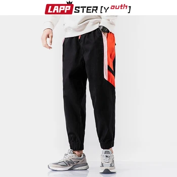 LAPPSTER-Jaunimo ir Vyrų Juoda Pusė Dryžuota Streetwear Poilsiu Kelnes 2022 M. Vyras Japonijos Krovinių Kelnės Atsitiktinis Vyras Hip-Hop Sweatpants