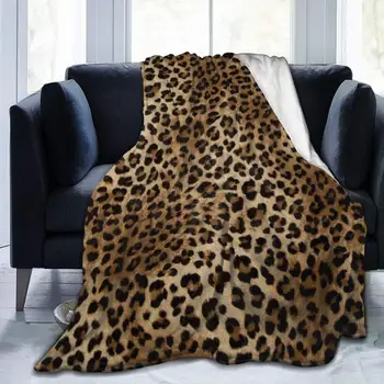 Leopardas Spausdinti Flanelė Mesti Antklodės Super Minkštas Šiltas Pūkuotas Pliušinis Lengvas Jaukus Apytikslė Vilnos Antklodės Vaikams, Paaugliams