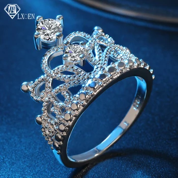 LXOEN Prabanga Karūna Dizaino Sužadėtuvių Žiedai Moterims Geriausia Dovana Cirkonis Žiedas Šaliai, Papuošalai, Aksesuarai,