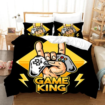 Mados Gamepad Patalynės Komplektas Vaikams Žaidimas Šalikas Antklodė Padengti Nustatyti Suaugusiųjų Miegamasis Antklodžių Užvalkalus Vieno Karalienė King Size