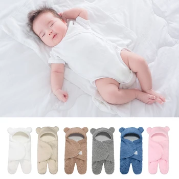 Minkšta Naujagimiui Wrap Antklodės Kūdikių miegmaišis Paketas Naujagimių Sleepsack Medvilnės Tirštėti Kokono Kūdikiui 0-6 Mėnesiai