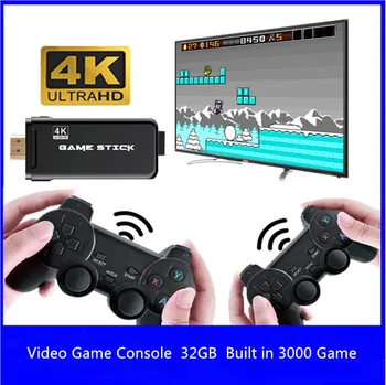 Naujas 4K Vaizdo Žaidimų Konsolę su Dvigubo Gamepad Pastatytas 3000 žaidimas Nešiojamų Namuose Žaidimų Konsolės PS1 GBA FC Arcade vaiko Dovana