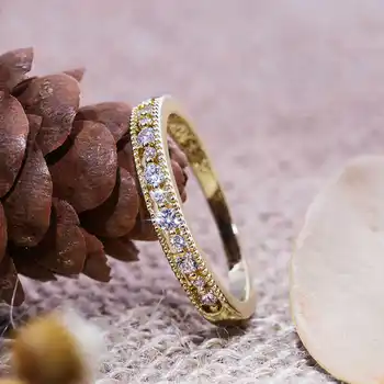 Naujas mados moterų auksu vario spalvos žiedas, retro tuščiaviduriai priemiestinių žiedas