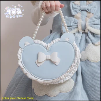 Originalaus dizaino mylinčios širdies maišelyje Lolita maišelį mergaitės mielas pečių maišą rankinėje Nišą dizainas, ponios tik maišelis