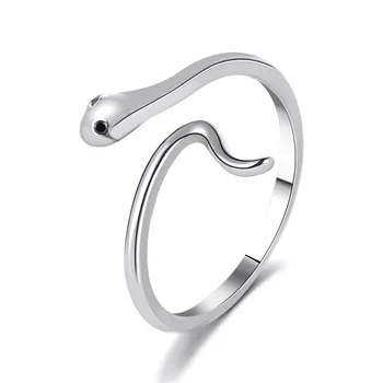 Paprasta temperamentas gyvatės žiedas atidarymo reguliuojamas moterų uodega žiedas vieno žiedo asmeninį gyvūnų serijos papuošalai, aksesuarai
