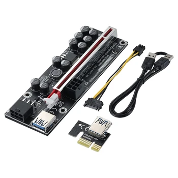 PCI-E 1X Iki 16X Riser Card, 10 Kondensatoriai,Už Bitcoin Ethereum Kasybos ETH,USB 3.0 prailginimo Laido (V011-PRO,1 Paketas)