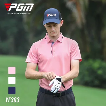 PGM naujų golfo drabužiai, vyriški trumparankoviai marškinėliai sportiniai ruožas pavasarį ir vasarą vyrams viršūnės