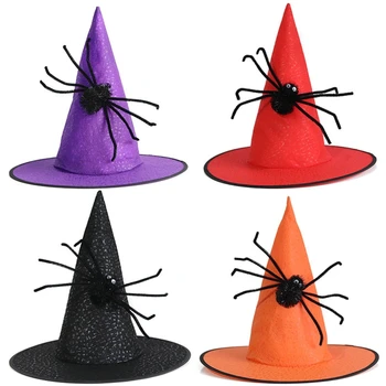 Ragana Skrybėlę Voras Suaugusiems Vaikams Ilgai Wizard Hat Magican Skrybėlę Helovinas Naujųjų Metų Helovinas Raganos Kostiumas Apdaila