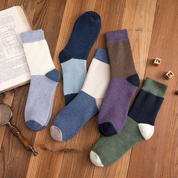 Rudenį ir žiemą medvilnės kojinės, šlapiuose rankšluosčiu kojinės, horizontalus vyrų vamzdis su aksomo ir storos vilnos apskritimo ilgio kojinės 10pairs
