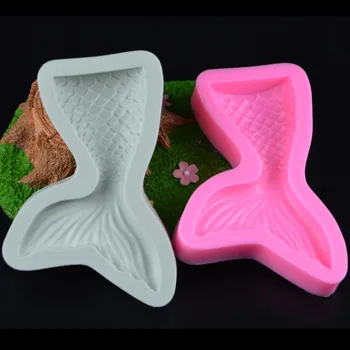 Silikoninis Minkštas Undinė Pelėsių Torto Formos 3D Žuvies Formos Muilo Pelėsių Šokolado Liejimo formos Kepimo Įrankiai
