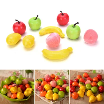 1 Rinkinys Dirbtinės Netikrą Vaisių, Daržovių, Plastikiniai Tikroviška Dekoratyvinis Vaisių, Bananų, Obuolių 1