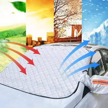 Automobilių Padengti Automobilio Dangtelio priekinio, galinio Stiklo skėtį nuo saulės, Lauko Anti Šaltis Ledo Automobilių Eksterjero Raštas Auto Padengti Žiemos Waterp T6V5 1