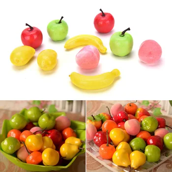 1 Rinkinys Dirbtinės Netikrą Vaisių, Daržovių, Plastikiniai Tikroviška Dekoratyvinis Vaisių, Bananų, Obuolių 2
