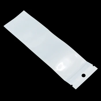 6x22cm Baltas / Skaidrus Savarankiškai Antspaudas Užtrauktukas Plastiko Mažmeninės Pakuotės Maišelis Ziplock Zip-Lock Saugojimo Krepšys Mažmeninio Paketo Su Pakabinti Skylę 2