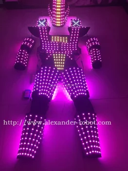 LED roboto Kostiumas /Šviesos kostiumai/ LED Robotas kostiumai/ programavimo duomenų valdytojas nustato šalmas 2