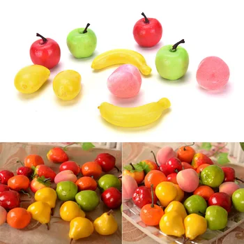 1 Rinkinys Dirbtinės Netikrą Vaisių, Daržovių, Plastikiniai Tikroviška Dekoratyvinis Vaisių, Bananų, Obuolių 3