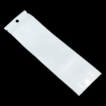 6x22cm Baltas / Skaidrus Savarankiškai Antspaudas Užtrauktukas Plastiko Mažmeninės Pakuotės Maišelis Ziplock Zip-Lock Saugojimo Krepšys Mažmeninio Paketo Su Pakabinti Skylę 3