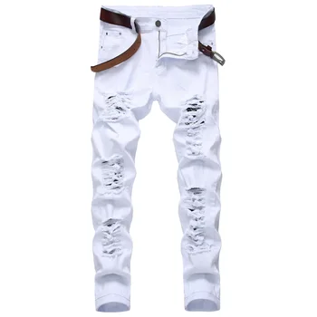 Kankina Džinsai Vyrams Medvilnės Juoda Atsitiktinis Kelnės Mados Baltos Tiesios Kelnės Aukštos Kokybės Streetwear Jean Y2K Homme 3