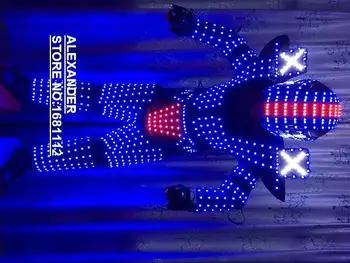 LED roboto Kostiumas /Šviesos kostiumai/ LED Robotas kostiumai/ programavimo duomenų valdytojas nustato šalmas 3