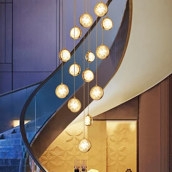 Šiaurės auksu villa dvipusis laiptai kambarį kristalų liustra centro parodų salėje kabo linija Liustra 3