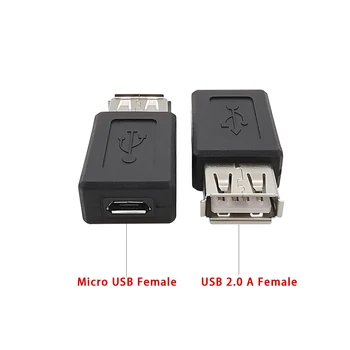 1/2/5vnt USB ConnectorsUSB 2.0, A Tipo moterį, Micro USB B Female Kištuko Duomenys, Kroviklis Konverteris USB2.0 Micro USB Kabelis Adapteris 4