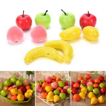 1 Rinkinys Dirbtinės Netikrą Vaisių, Daržovių, Plastikiniai Tikroviška Dekoratyvinis Vaisių, Bananų, Obuolių 4