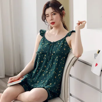 Korėjos stiliaus Medvilnės Pižama Rinkinys Moterims Moteriški Vasaros Mergaitė Sleepwear namų paslauga Šortai, Kelnės roupas femininas com frete grat 4