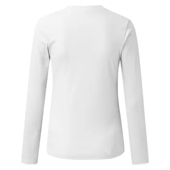 Pavasarį, Rudenį Atsitiktinis Medvilnės marškinėliai ilgomis Rankovėmis V-Kaklo Briaunoti KnitButton vientisos Spalvos Megztinis Slim Fit Dugno Viršūnes Ropa Mujer 5